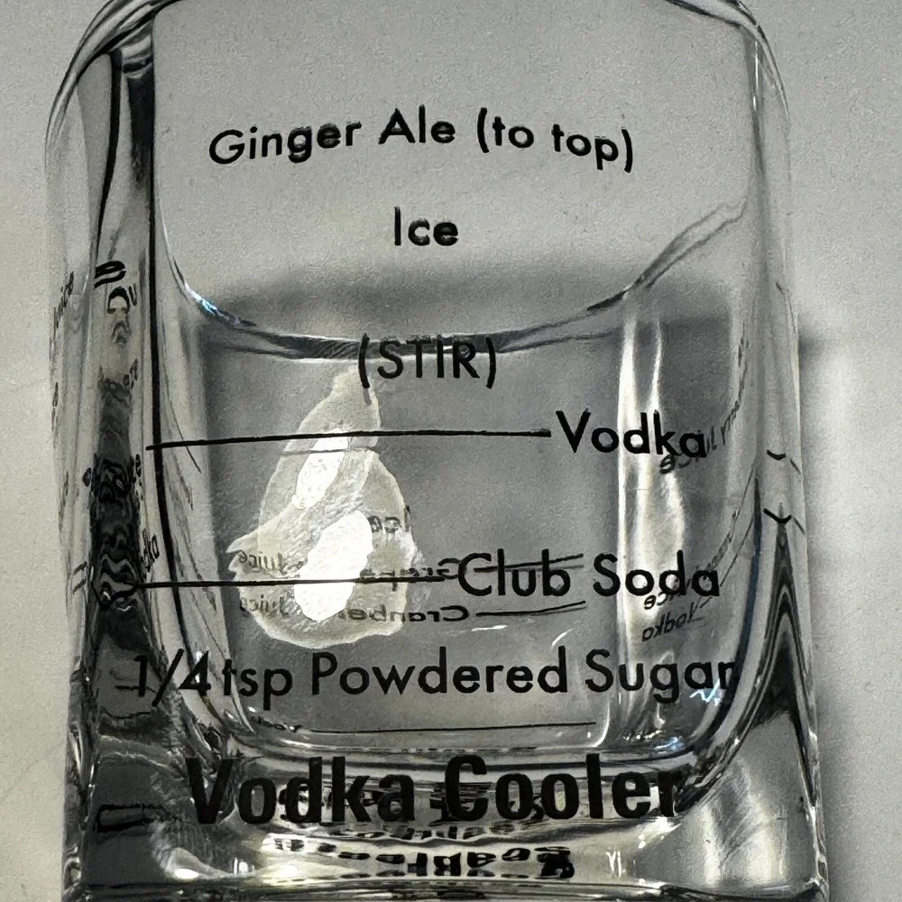 Kikkerland Bartending Rocks‎ Glasses Set of 2 & 8 Recipes